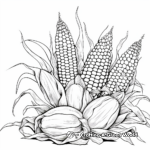 Detailed Harvest Corn Coloring Pages for Adults 4