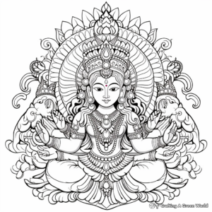 Detailed Hindu Deities Coloring Pages 3