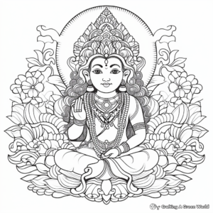 Detailed Hindu Deities Coloring Pages 4