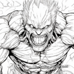 Detailed Hulk Transformation Coloring Pages for Adults 2