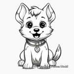 Detailed Husky Kawaii Coloring Pages for Adults 2