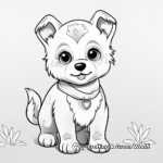 Detailed Husky Kawaii Coloring Pages for Adults 3
