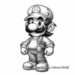 Detailed Luigi Coloring Pages for Adults 2