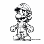 Detailed Luigi Coloring Pages for Adults 3