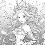 Detailed Mermaid Queen Coloring Pages 1