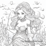 Detailed Mermaid Queen Coloring Pages 2
