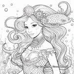 Detailed Mermaid Queen Coloring Pages 3