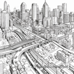 Detailed Metropolitan City Coloring Pages for Adults 1