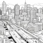 Detailed Metropolitan City Coloring Pages for Adults 2