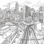 Detailed Metropolitan City Coloring Pages for Adults 3