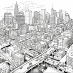 Detailed Metropolitan City Coloring Pages for Adults 4