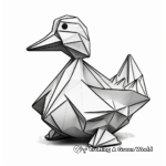 Detailed Origami Paper Duck Coloring Pages 2