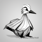 Detailed Origami Paper Duck Coloring Pages 3