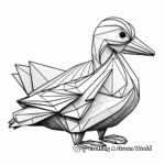 Detailed Origami Paper Duck Coloring Pages 4