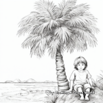 Detailed Palm Tree Coloring Pages for Adults 3