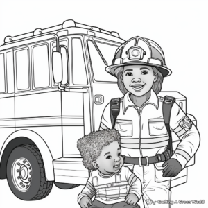 Detailed Paramedic Scene Labor Day Coloring Pages 4