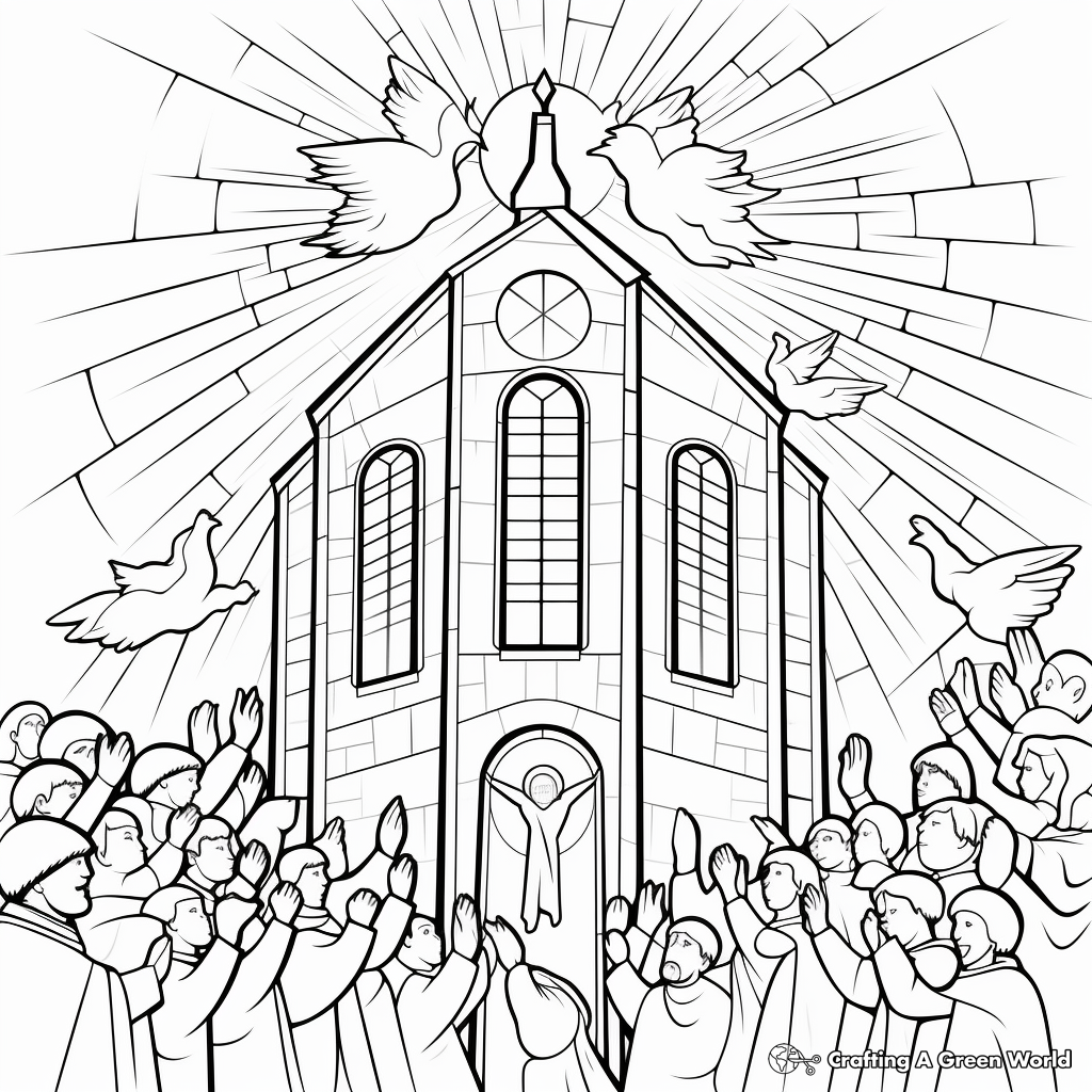 Detailed Pentecost Sunday Coloring Pages 3