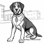 Detailed Police Rottweiler Coloring Pages for Adults 1