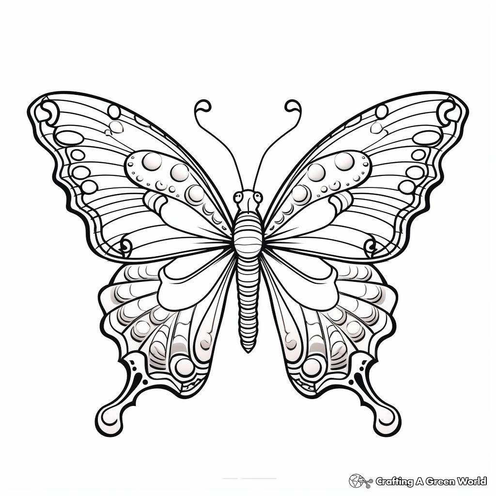 Detailed Positivity Butterfly Coloring Pages for Adults 1