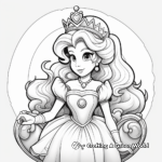 Detailed Princess Peach and Mario Coloring Pages 2