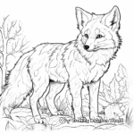 Detailed Red Fox in Autumn Scenery Coloring Pages 2