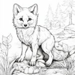 Detailed Red Fox in Autumn Scenery Coloring Pages 3