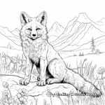 Detailed Red Fox in Autumn Scenery Coloring Pages 4