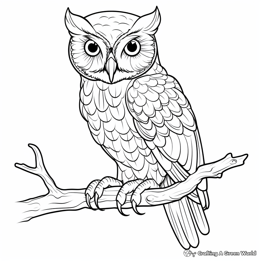Realistic Owl Coloring Pages