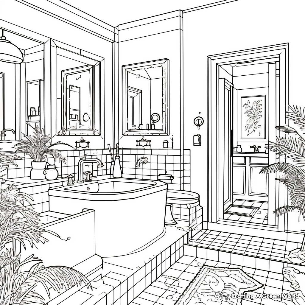 Detailed Shower Coloring Pages for Creatives 3