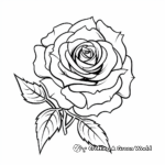 Detailed Single Rose Coloring Pages 2