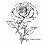 Detailed Single Rose Coloring Pages 3