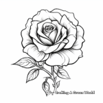 Detailed Single Rose Coloring Pages 4