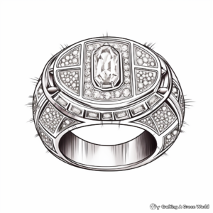 Detailed Super Bowl Rings Coloring Pages for Adults 1