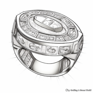 Detailed Super Bowl Rings Coloring Pages for Adults 2