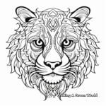Detailed Tiger Face Coloring Pages for Adults 4