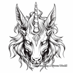 Detailed Unicorn Head Coloring Pages for Adults 3
