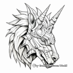 Detailed Unicorn Head Coloring Pages for Adults 4
