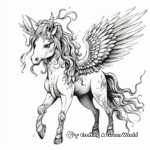 Detailed Unicorn with Wings Coloring Pages for Adults 1