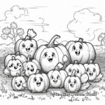 Diverse Types of Pumpkins in the Patch Coloring Pages 1