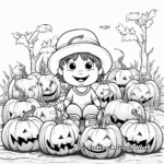 Diverse Types of Pumpkins in the Patch Coloring Pages 2