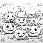 Diverse Types of Pumpkins in the Patch Coloring Pages 4