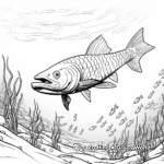 Diving with Sawtooth Barracuda Coloring Page 1