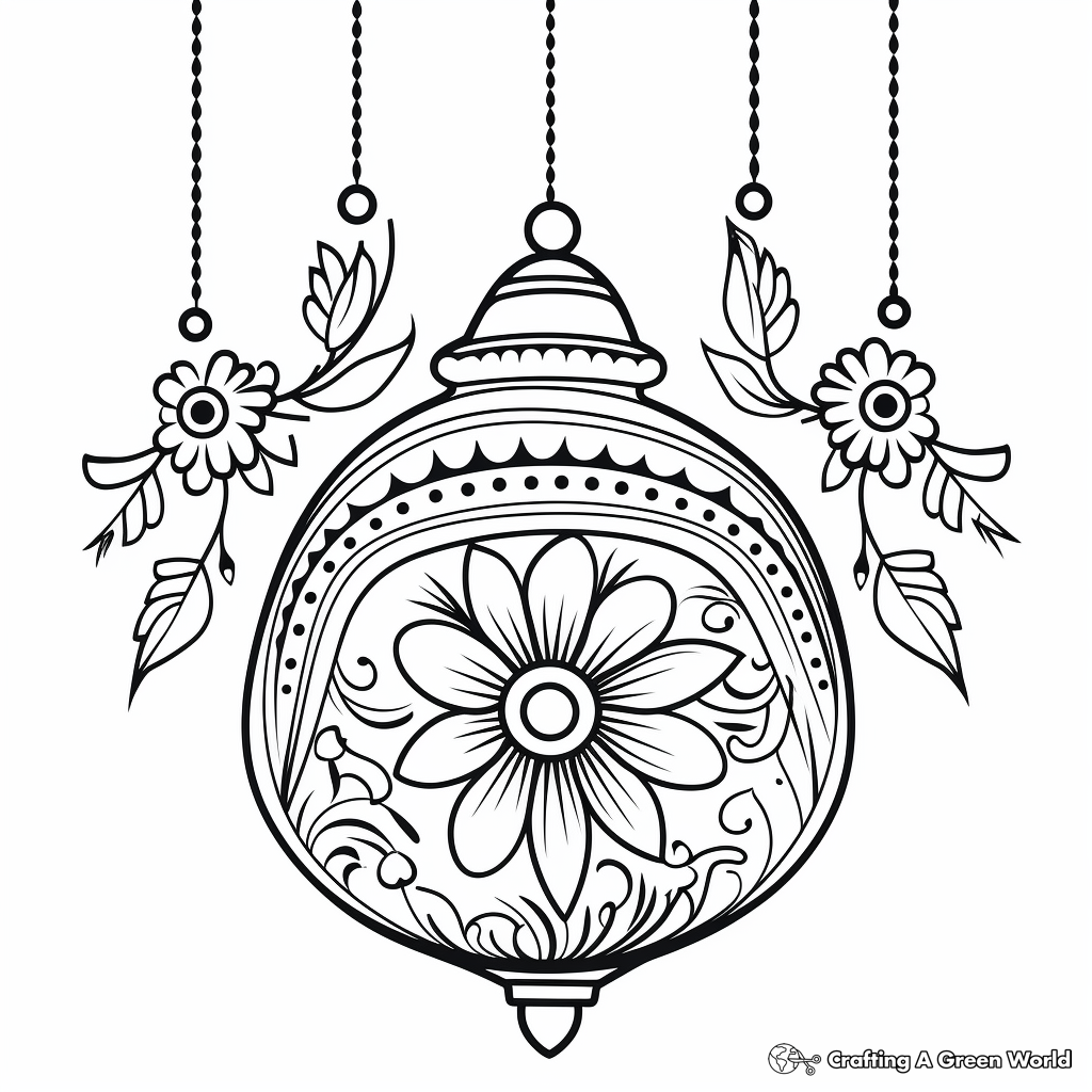Diwali Decorations and Ornaments Coloring Pages 3