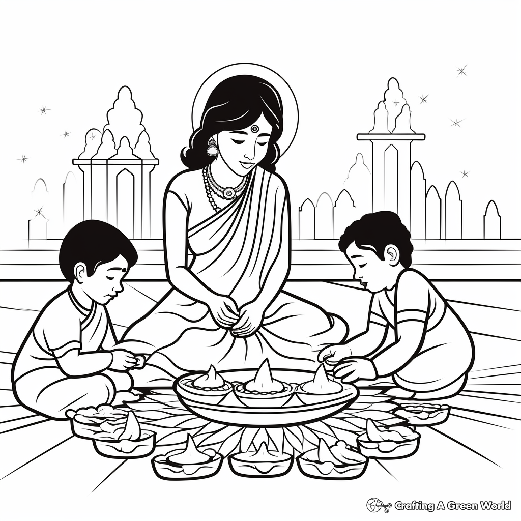 Diwali Folklore and Myths Coloring Pages 2