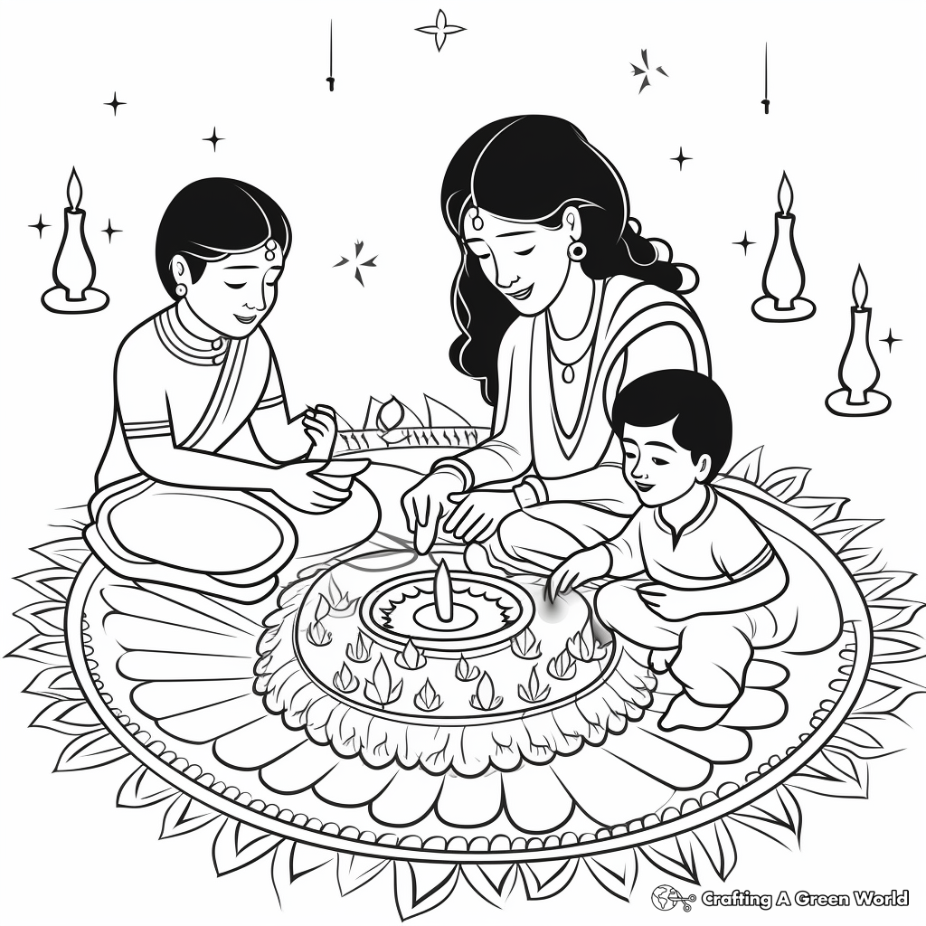Diwali Folklore and Myths Coloring Pages 3