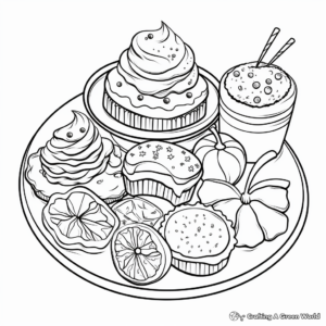 Diwali Sweets and Treats Coloring Pages 1
