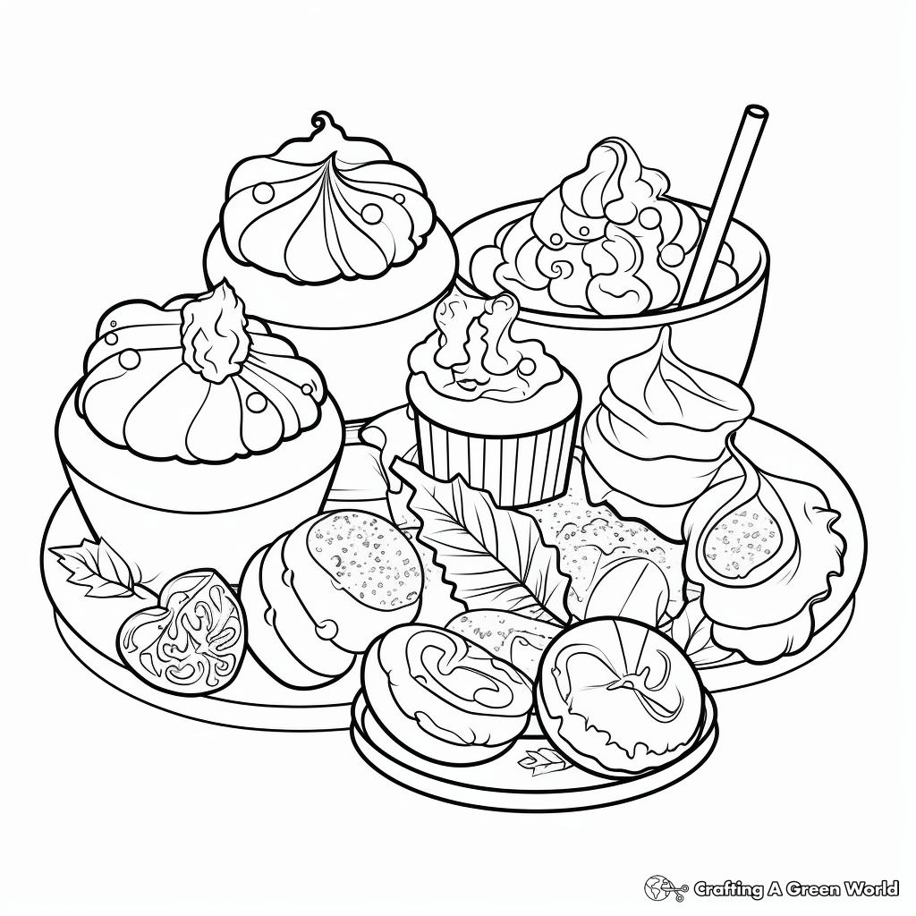 Diwali Sweets and Treats Coloring Pages 2