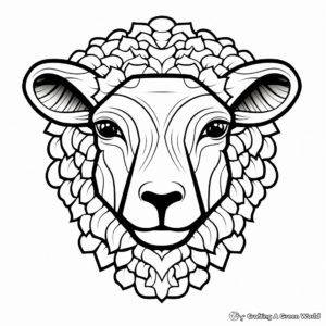 Domestic Sheep Head Coloring Pages 1