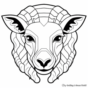 Domestic Sheep Head Coloring Pages 2