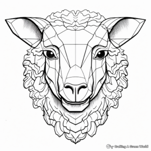 Domestic Sheep Head Coloring Pages 3